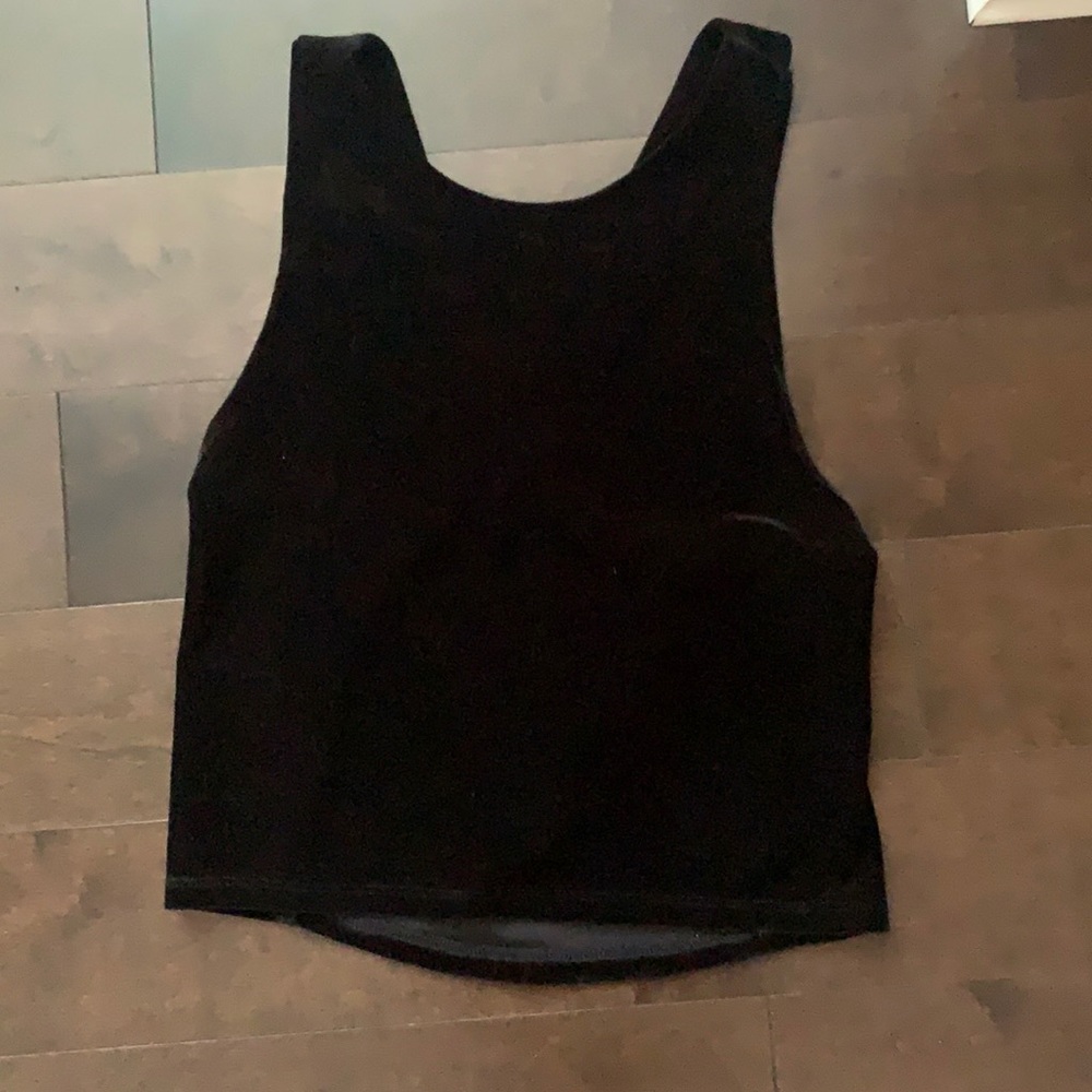Black velvet cropped top